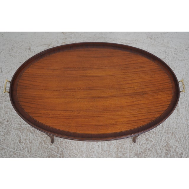 Traditional Baker Historic Charleston Mahogany Tray Top Table For Sale - Image 3 of 15