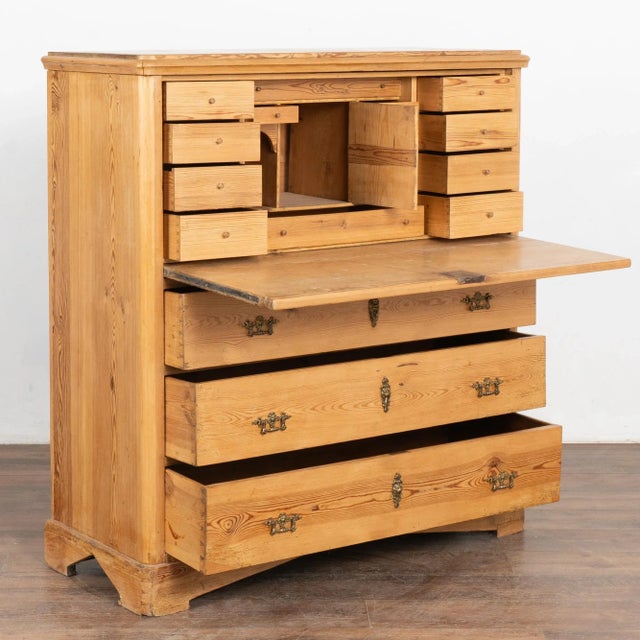 Pine secretary or "bureau" from Sweden from the latter 1800's. Standing 4' tall, this secretary has 3 traditional large...