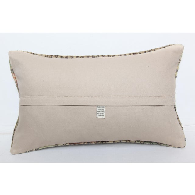 Hand Knotted Wool Lumbar Cushion Cover - 12'' X 20'' For Sale - Image 9 of 9