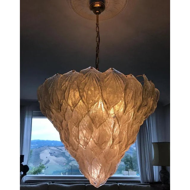 Italian Modern Murano Glass Polar Chandeliers, 1970s, Set of 2 For Sale - Image 4 of 18