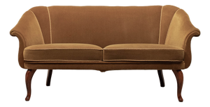 Swedish Two-Seater Sofa in Bronze-Coloured Velour, 1940s