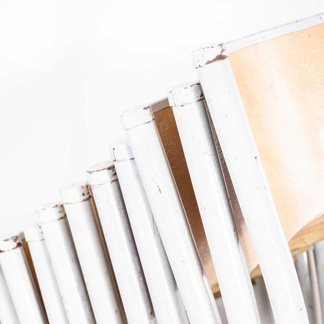 Wood French Model 510 Stacking School or Dining Chairs from Mullca, 1950s, Set of 10 For Sale - Image 7 of 10