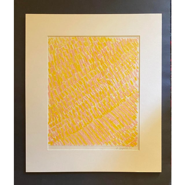 Contemporary 1990s "Study in Yellow" Contemporary Chalk Drawing by Satori Gregorakis For Sale - Image 3 of 3