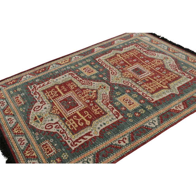 Late 20th Century Rug & Kilim’s Modern Kazak Style Rug With Geometric Patterns and Medallions For Sale - Image 5 of 7