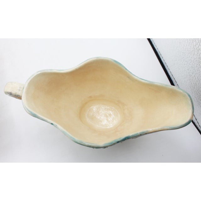 French Circa 1900 French Majolica Asparagus Serving Tray With Drainer & Sauce Boat For Sale - Image 3 of 11