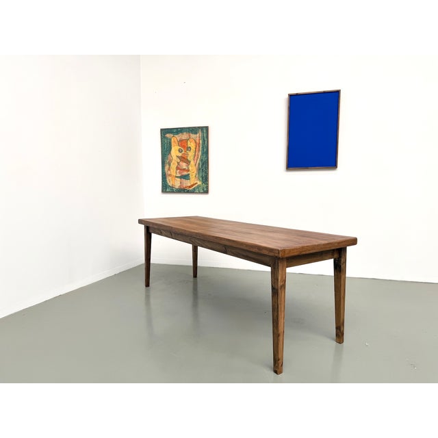 Farmhouse Table in Beechwood with Tapered Legs, France, 1970s For Sale - Image 18 of 18