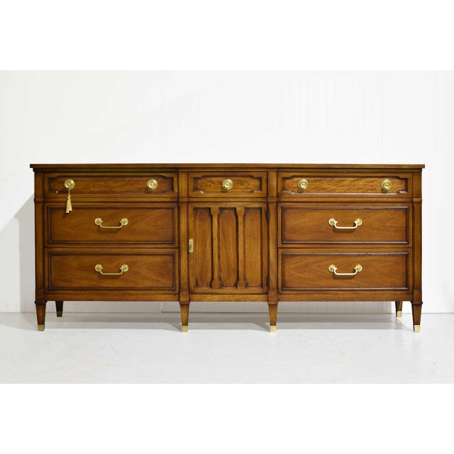 Drexel Mid Century Transitional 9 Drawer Lowboy Dresser by Drexel For Sale - Image 4 of 13