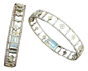 2 Ct Brilliant Cut Diamond Metro Women 14 Kt White Gold Diamond Bangle Bracelet