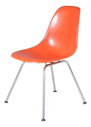 Dining Chair in Orange Fiberglass by Charles & Ray Eames for Herman Miller, USA, 1960s