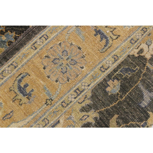 Gray Boho Chic Ziegler Gray/Blue Wool Runner Rug- 4'4'' X 10'3'' For Sale - Image 8 of 10