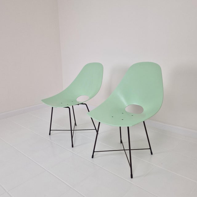 Wood Set of Mid-Century Dining Chairs by Augusto Bozzi for Saporiti, Italy 1950s For Sale - Image 7 of 18