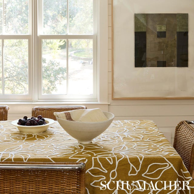 SAMPLE - Schumacher Lola Embroidery Fabric In Saffron For Sale In New York - Image 6 of 6