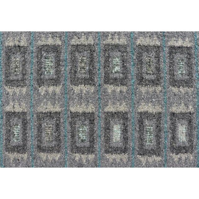 Scandinavian Flat Weave Rug With Geometric by Keivan Woven Arts 4'4 X 5'11 For Sale - Image 4 of 10