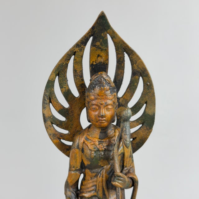 Metal Artigianale, Buddhist Bodhisattva Statue, 1920s, Metal For Sale - Image 7 of 11