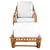 Original Mid-Century Paul Frankl-style six-strand square pretzel rattan chaise lounge featuring a large lounge chair with...