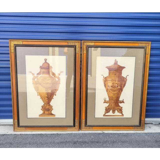 Vintage Large Grecian Style Urns Framed Wall Art Prints- a Pair For Sale - Image 9 of 9
