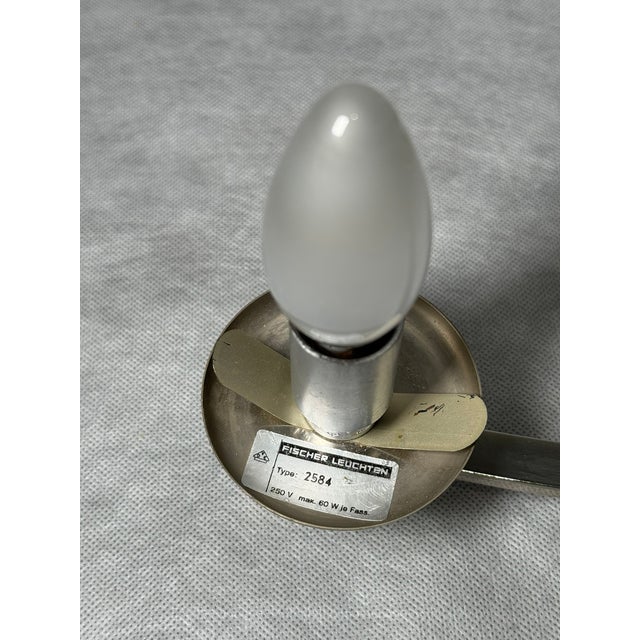 Chrome Chandelier with Pressed Glass Shades from Fischer Leuchten, Germany, 1970s For Sale - Image 6 of 15