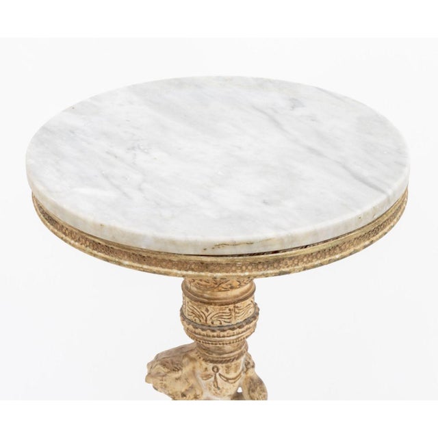 Neoclassical Neoclassical Style Marble Top Figural Side Table For Sale - Image 3 of 9