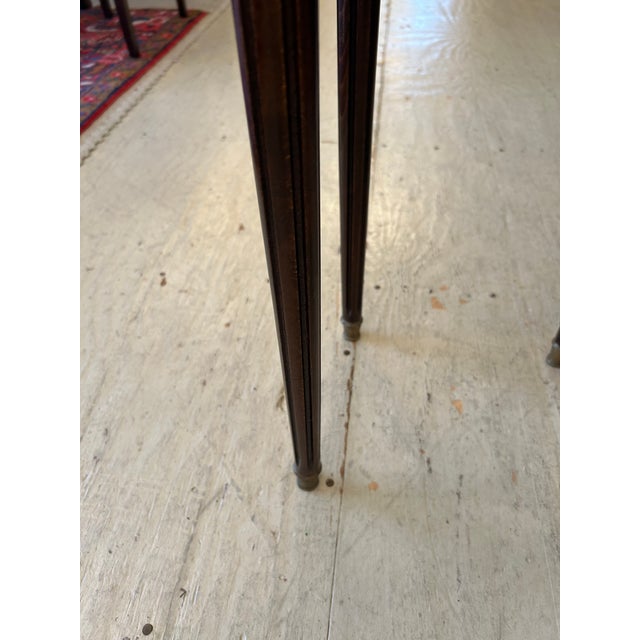 Marquetry French 19th Century Inlaid Oval Side Table or Nightstand For Sale - Image 13 of 14