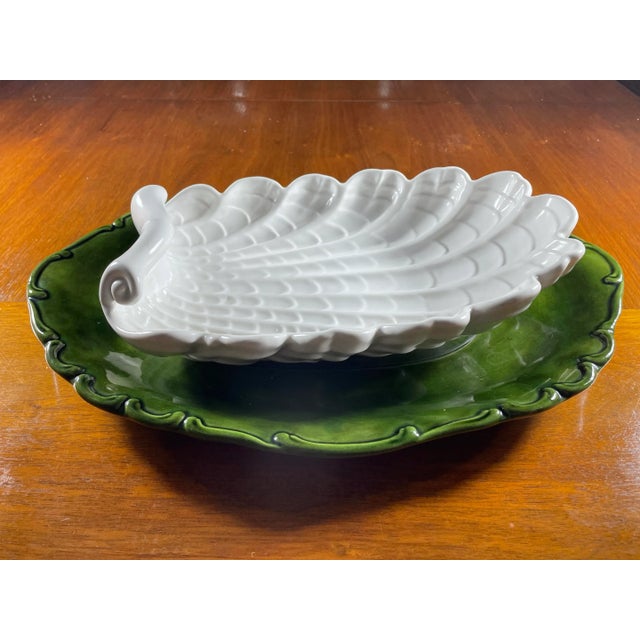 1930s Art Deco Abingdon Ceramic Shell Tray For Sale In Buffalo - Image 6 of 8