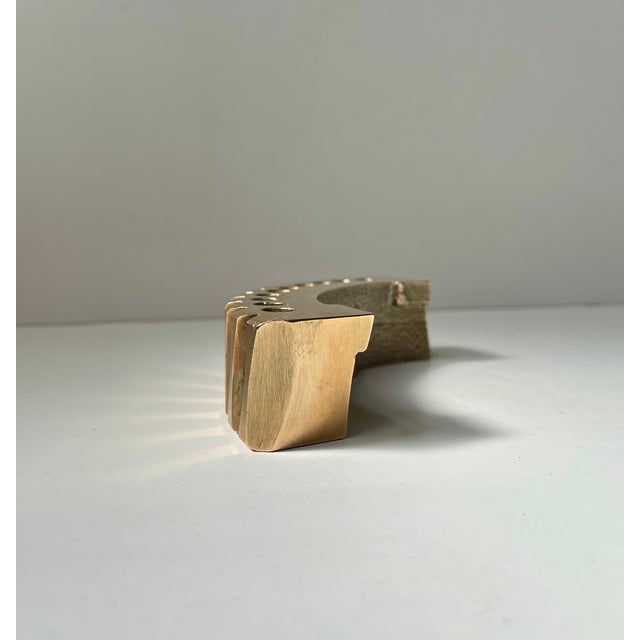 Brutalist Gear Fragment Pen Holder in Bronze, 1970s For Sale - Image 6 of 12