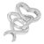 Contemporary .925 Sterling Silver Double-Heart & Awareness Ribbon Linked Pendant Necklace For Sale - Image 3 of 4