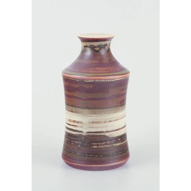 White Brownish Glazed Stoneware Vase by John Andersson for Höganäs, 1970s For Sale - Image 8 of 8