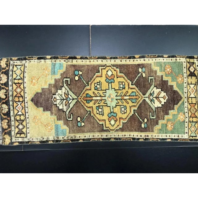 1960s Turkish Brown Handmade Wool Rug, 1960s For Sale - Image 5 of 6