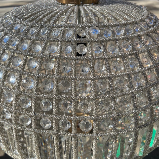 French Contemporary Large French Sphere Crystal Chandelier For Sale - Image 3 of 7