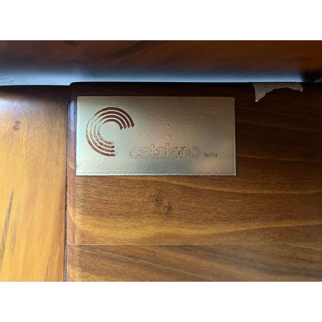 Brown Vintage Square Walnut Table, 1960s For Sale - Image 8 of 9