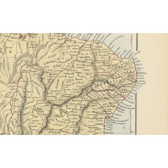 Antique Brazil Map, 1884 For Sale - Image 6 of 9