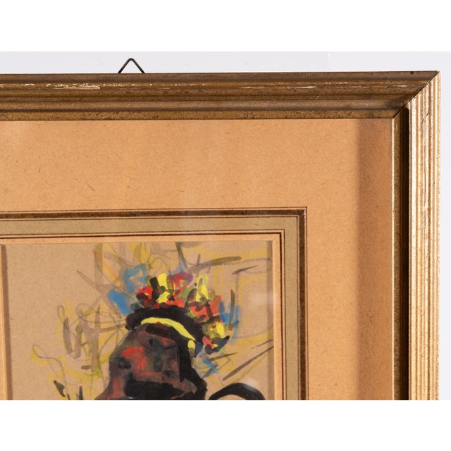 Paper Ben, Modernist Back Nude Study, Gouache on Paper For Sale - Image 7 of 13
