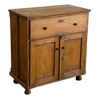 Antique Pine Cupboard Cabinet For Sale