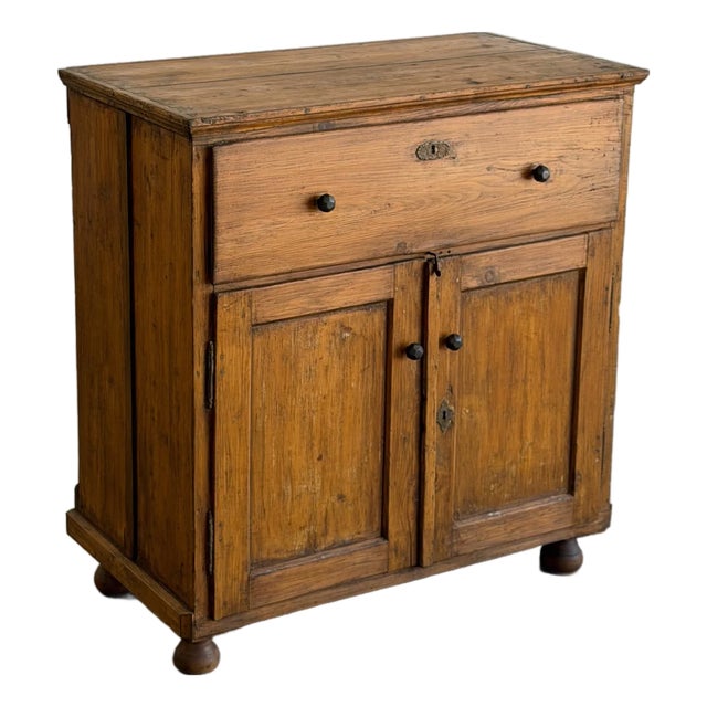 Antique Pine Cupboard Cabinet For Sale
