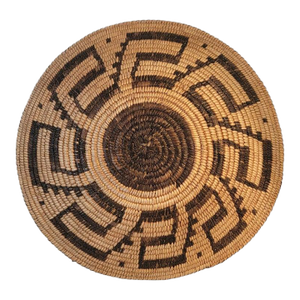 Early 20th Century Large American Hand Woven Geometric Basket