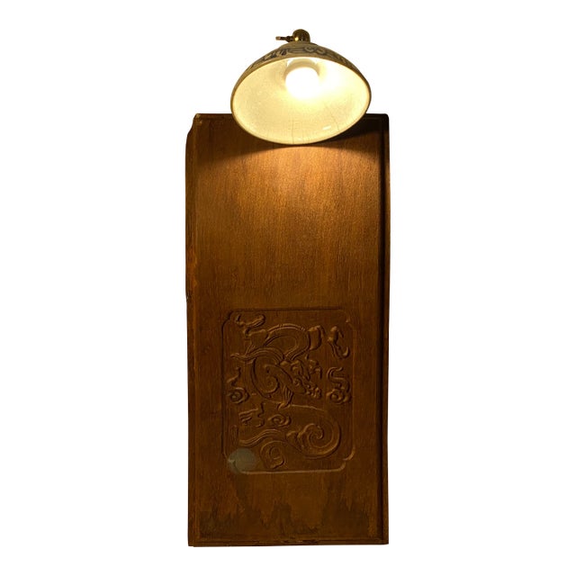Wall Sculptural Lamp With Republic-Era Porcelain Bowl－Suspended Moment For Sale