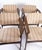 Set of four dining room chairs in teak and upholstered with striped fabric, of Danish design from the 1960s. The chairs...