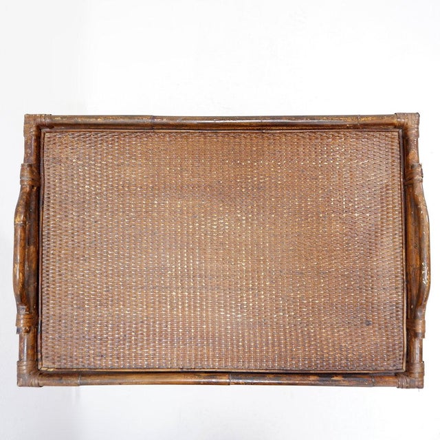 1960s Mid-Century Colonial Style Bamboo Folding Tray Table, 1960s For Sale - Image 5 of 16