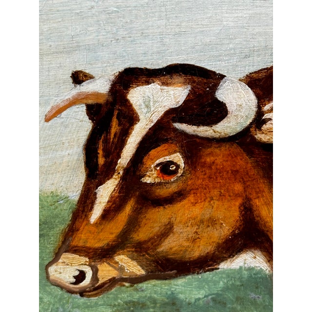 Victorian British Shorthorn Bull Pastoral Oil Painting in Gilt Frame c.1890 in the Manner of William Ward For Sale - Image 9 of 18