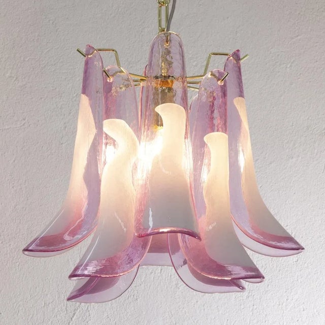 1990s Petal Ceiling Lamp in Murano Glass Glass Color and White, 1990s For Sale - Image 5 of 11