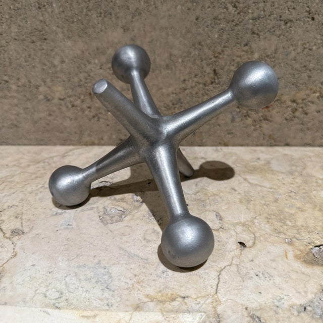 Bill Curry & Design Line 1960s Silver Jack Bookend After Bill Curry George Nelson Mid Century Modern For Sale - Image 4 of 5