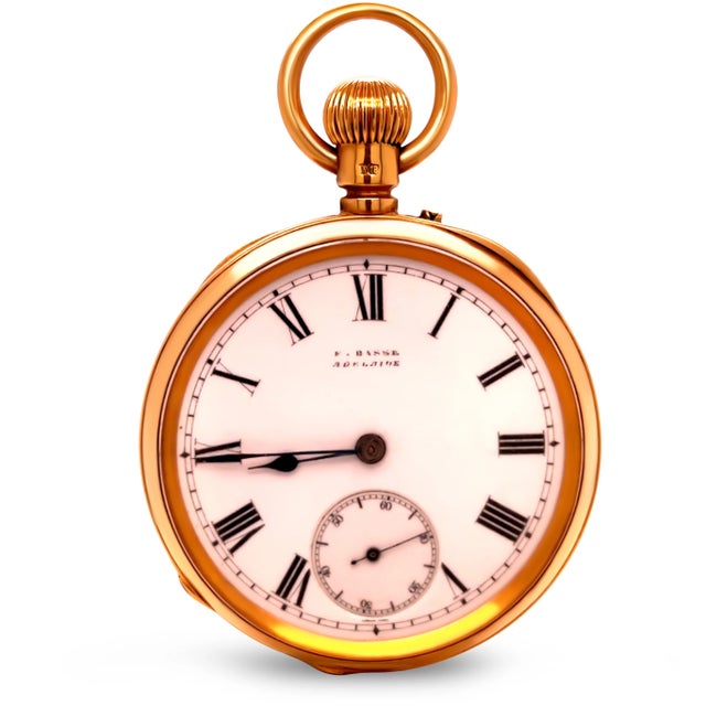 Contemporary 18ct Yellow Gold Open Dial Pocket Watch – 1881 – 80.9g For Sale - Image 3 of 8
