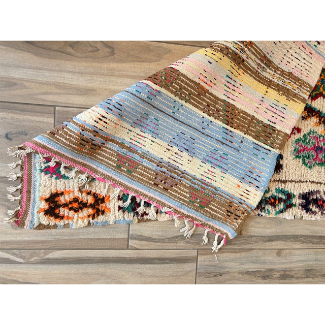 Vintage Moroccan Azilal Berber Boucherouite Rug For Sale - Image 9 of 16