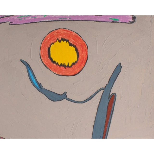 Signed 1981 Abstract Mixed Media Painting by Artist Harry Hilson For Sale - Image 4 of 9