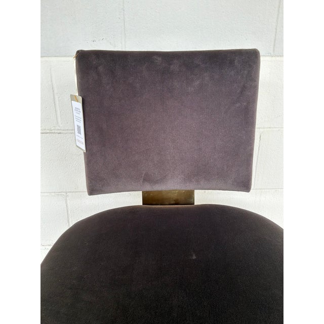Wood Caracole Modern Dark Gray Faux Seal Skin Reserved Seating Dining Chair/Desk Chair For Sale - Image 7 of 7
