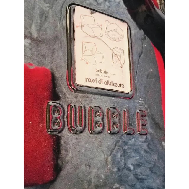 Textile Set of Red Lounge Chairs Mod. Bubble by Carlo Bartoli for Rossi Dalbizzate, 1970s For Sale - Image 7 of 8