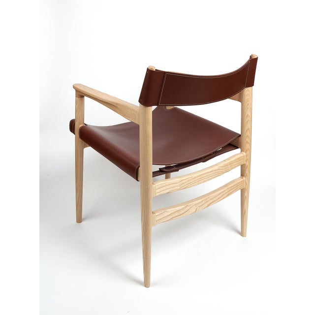 Not Yet Made - Made To Order Dining Room Chair in Ash With the Sling Leather Seat. Designed and Crafted by Val Khvan For Sale - Image 5 of 10