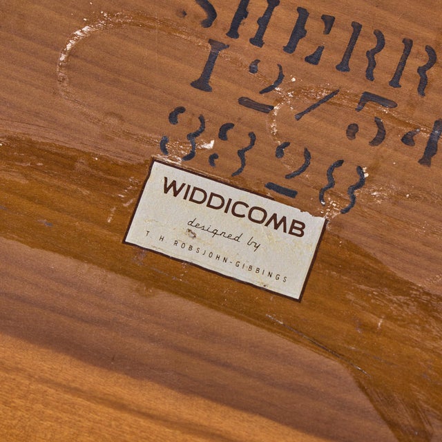 t.h. Robsjohn Gibbings for Widdicomb Mid Century Bleached Mahogany Sabre Side End Tables - Pair For Sale - Image 12 of 12