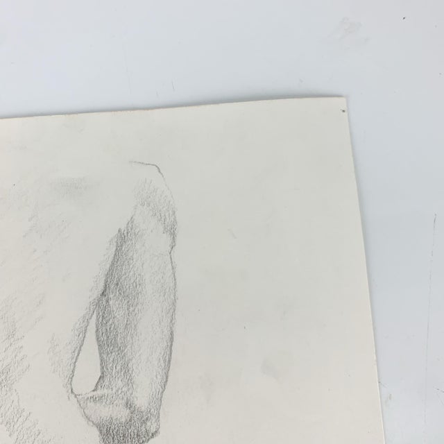 Drawing/Sketching Materials Vintage Nude Back Pencil Sketch Paper Original Art Judy Horowitz 75 Gallery Wall For Sale - Image 7 of 8