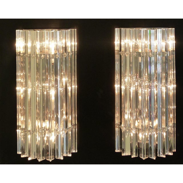 Vintage Murano Glass Sconce with Slatted Glass, 1989, Set of 2 For Sale - Image 8 of 8